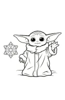Baby Yoda kleurplaat 9